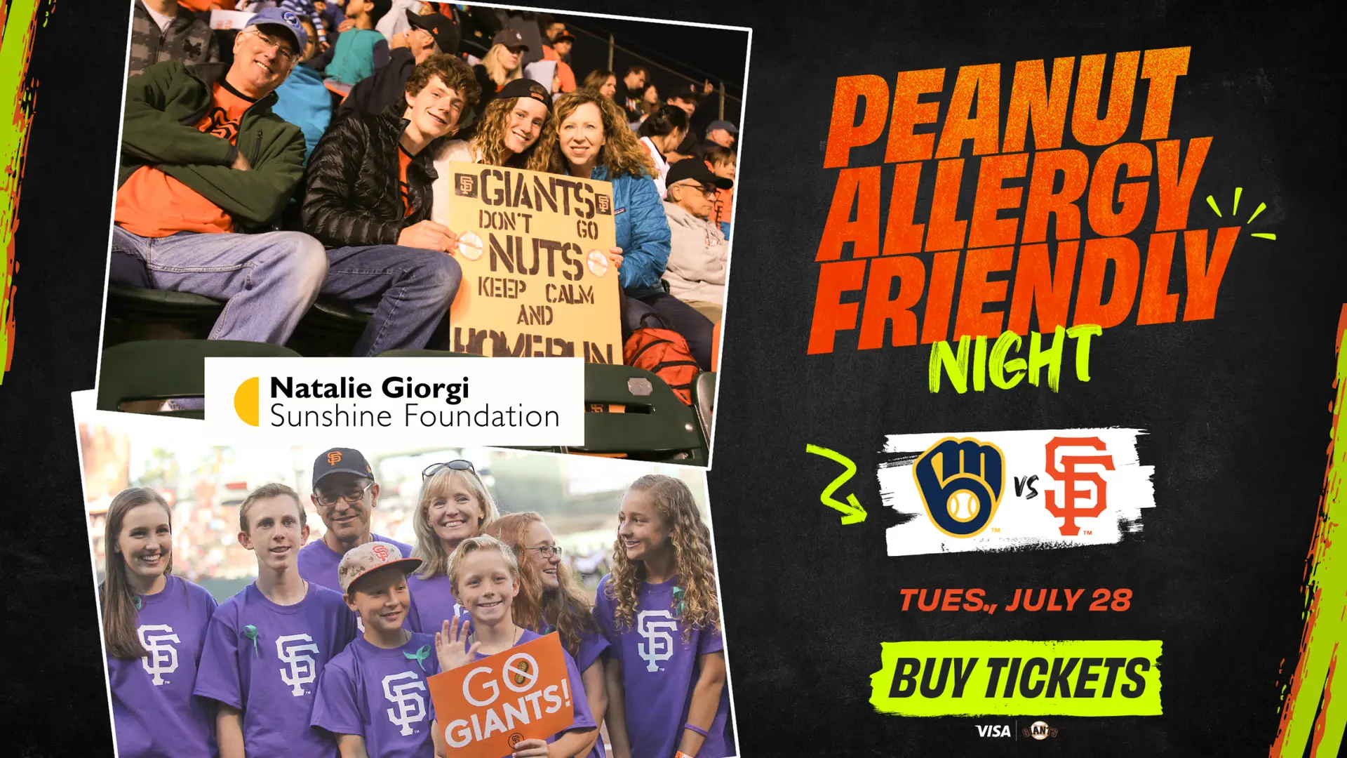 SF Giants Peanut Allergy Friendly Night, July 28, 2026